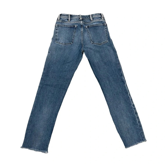 Women's Acne Studio SOUTH MID BLUE Jeans Size 26 Raw Hem Cotton Denim 30L165-129 - Picture 2 of 7